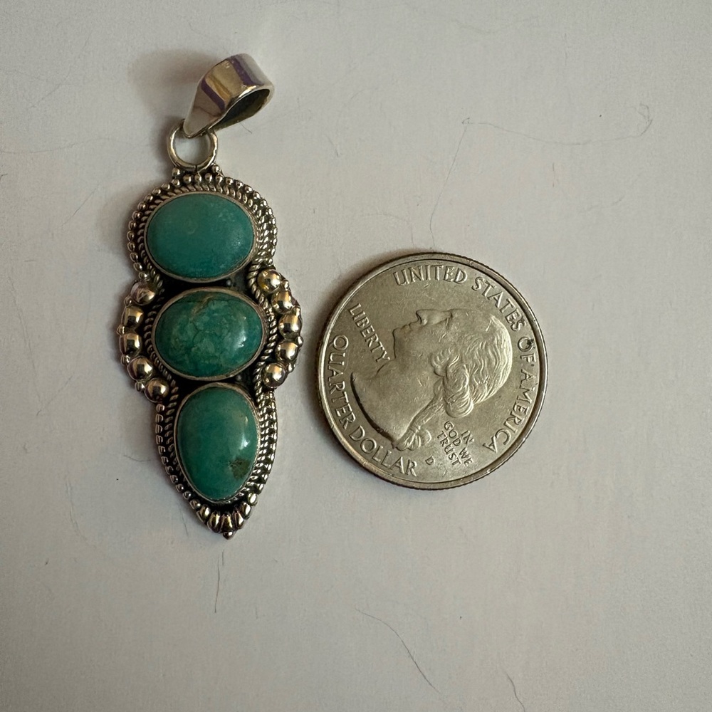 Mojave Turquoise and 925 Sterling Silver Pendant